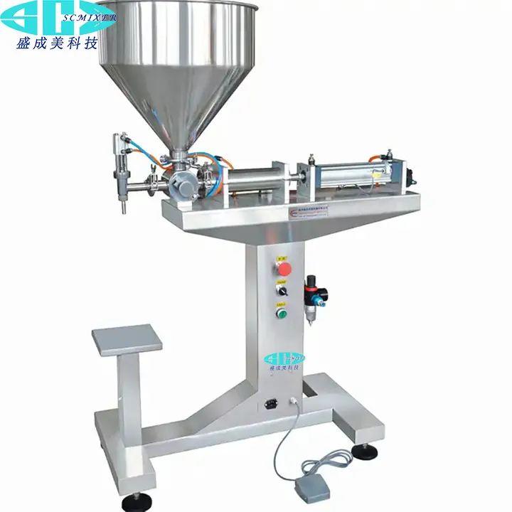 100-1000ml Pneumatic Semi-Automatic Peanut Butter Viscous Liquid Yogurt Jelly Tomato Paste Jam Sauce Honey Filling Machine