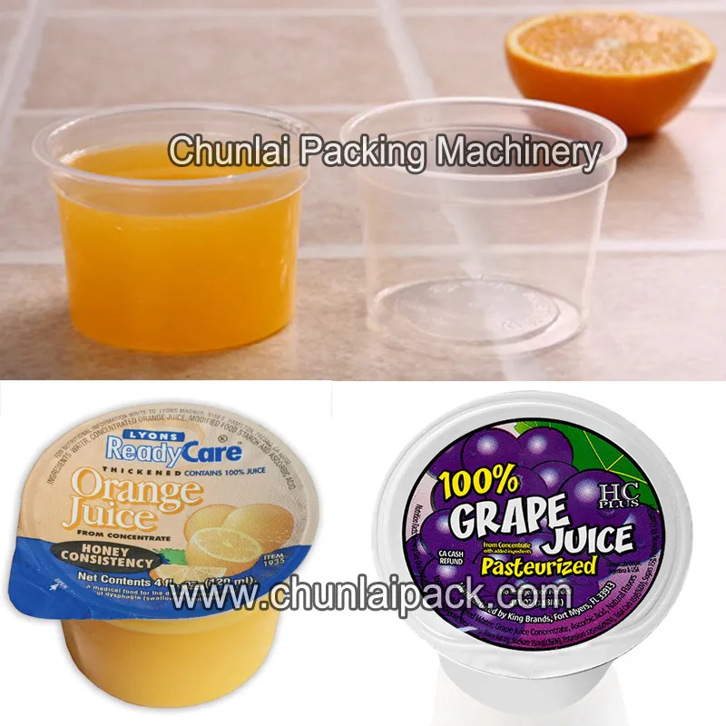 Automatic Line Plastic Roll Film Water Milk Juice Jelly Cup Filling Sealing Machine