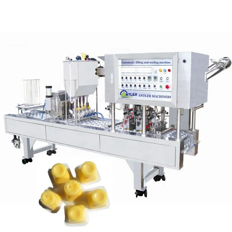 Full Automatic Cup Filling and Sealing Machine for Jelly Yogurt Sauce Milk Water