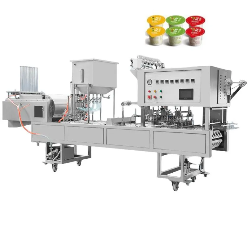 Full Automatic Cup Filling and Sealing Machine for Jelly Yogurt Sauce Milk Water