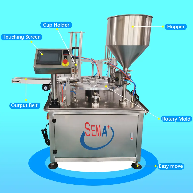 Ice Cream Filling Machinecup Yoghurt Jelly Ice Cream and Porridge Cup Filling Sealing Machine